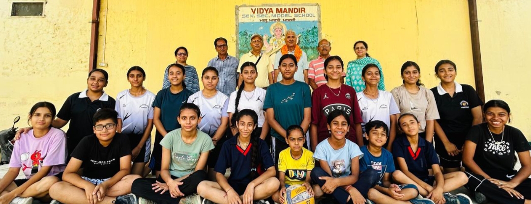 15-day summer volleyball camp organized for girls at Vidya Mandir Senior Secondary Model School.